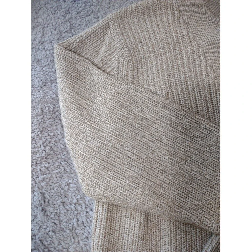 Eddie Bauer Sweater Mens Tall XL Light Tan Cotton Crewneck Knit Pullover Classic